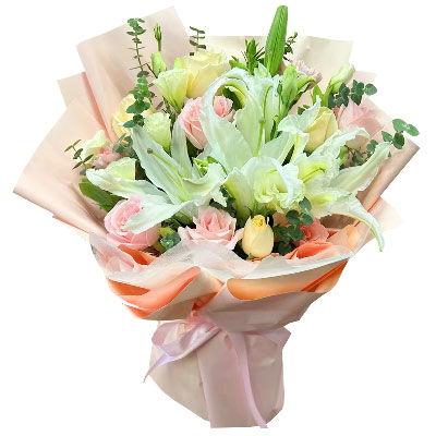 德阳10朵玫瑰百合混搭，爱是难忘时刻
