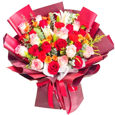 德阳22朵玫瑰百合，追求真爱幸福